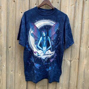 Vintage 2003 The Mountain T Shirt 'Fairy Moon' Blue